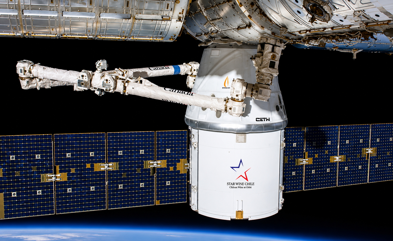 Cápsula Star Wine Chile en la Estación Espacial Internacional — SpaceX Dragon