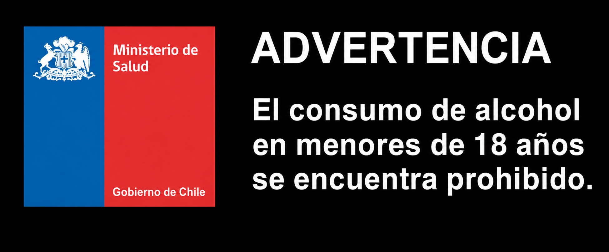 Sello oficial — Prohibida la venta de alcohol a menores de 18 años